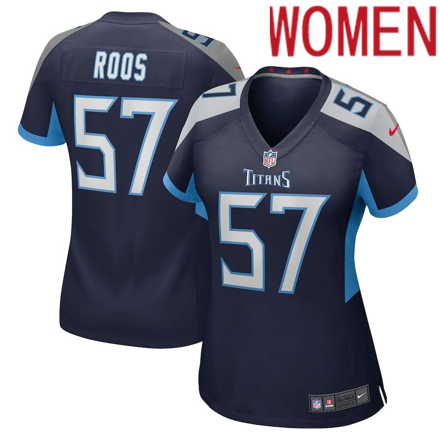 Women Tennessee Titans #57 Jordan Roos Nike Navy Game NFL Jersey